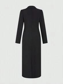 Chiquease Women's Casual Long Button Coat For Summer Fall Winter Cloth For Women - Black - View 2