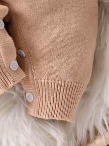 SHEIN Baby Boy Solid Color Knitted Jumpsuit Autumn Winter