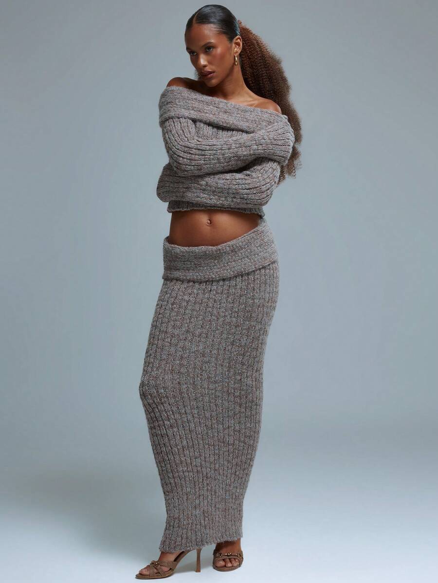 MUSERA Chân váy maxi dài xòe rộng, cạp gập, chất liệu dệt kim gân, thích hợp cho kỳ nghỉ hè, đi lễ hội. - Nhiều màu - Xem 1