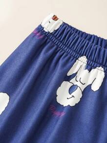 بيجامة مكونة من قميص كم طويل وبدلة وسروال مطبوع بصورة كلب لطيف لفتى 3قطع/طقم