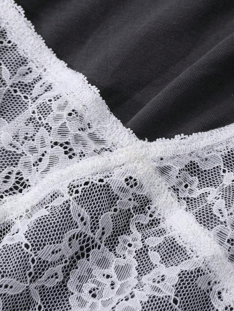 Women's Lace Patchwork 2 In 1 Winter T-Shirt Sheer,Fall Clothes