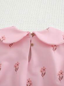 Cozy Pixies Baby Girl Tulip Graphic Decorated Big Bow Crew Neck Long Sleeve Sweatshirt