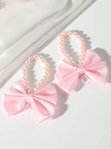 SHEIN 新生儿拍照道具，婴儿珍珠蝴蝶装饰脚饰 - 粉色 - 查看 5