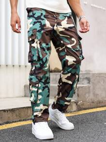 Manfinity LEGND Plus Size Men's Camouflage Print Cargo Straight-Leg Pants - Multicolor - View 8