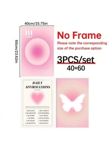 3 Peças/Conjunto Pôster em Tela, Arte Moderna, Escada de Confiança com Halo Rosa Espírito Vintage Anjo, Pintura em Tela de Arte Digital de Parede, Presente Ideal para Quarto, Decoração de Parede, Decoração de Outono, Decoração de Parede, Decoração de Quarto, Decoração de Quarto, Sem Moldura, Decoração de Outono para Casa, Presente de Natal