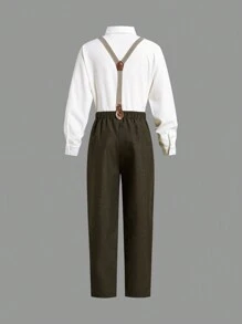 Quần dệt dáng suông màu trơn thường ngày cho bé trai tuổi mới lớn, thích hợp để đi làm, đi học, hàng ngày, thường ngày, du lịch, thể thao, mùa xuân, mùa hè, mùa thu, mùa đông - Xám - Xem 2