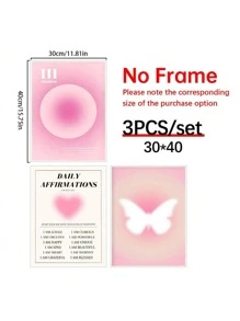 3 Peças/Conjunto Pôster em Tela, Arte Moderna, Escada de Confiança com Halo Rosa Espírito Vintage Anjo, Pintura em Tela de Arte Digital de Parede, Presente Ideal para Quarto, Decoração de Parede, Decoração de Outono, Decoração de Parede, Decoração de Quarto, Decoração de Quarto, Sem Moldura, Decoração de Outono para Casa, Presente de Natal