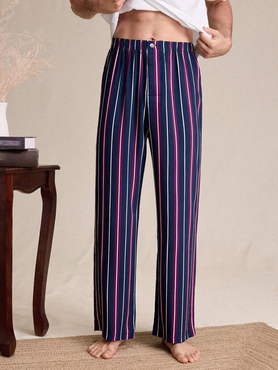 EverLounge 男士休闲条纹直筒休闲裤