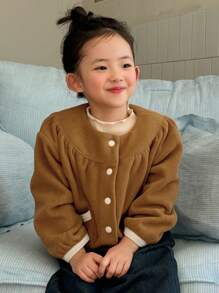 DAZY Young Girls Fall Jacket - Coffee Brown - View 5