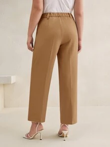 BizChic Plus Size Solid Color Woven Cone Chino Pants For Casual Wear, Autumn