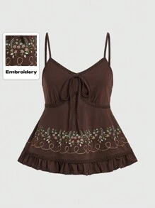 ROMWE Fairycore 女士前拉繩背心，適用於夏季