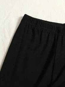 SHEIN Niñas Leggings con capucha estampado de esqueleto Disfraz - Negro - Ver 4