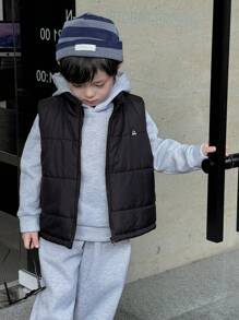 SHEIN Leap Crew 小男孩 3 件套冬季服装 - 包括柔软羊毛连帽衫、运动裤和派克大衣背心 - 彩色 - 查看 6