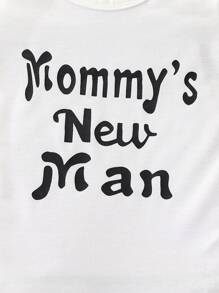 Conjunto de 3 piezas para bebé recién nacido niño: mono con capucha con estampado de letras lindas talla grande pantalones, para primavera y verano