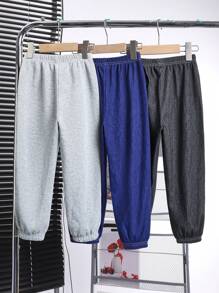 SHEIN 3 件套年轻男孩休闲针织牛仔效果裤套装，多色儿童服装 - 适合通勤、上学、休闲场合、生日、派对、典礼 - 年轻男孩 - 彩色 - 查看 2