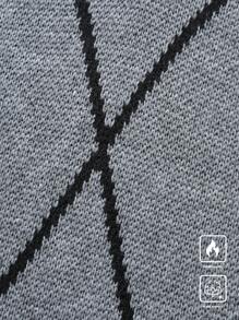 Manfinity Hypemode Chaleco de punto informal con cuello en V y estampado de argyle bicolor para hombre en otoño/invierno