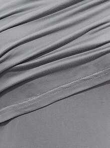 Chiquease Áo thun dài tay cổ tròn xếp ly đơn giản cho nữ, mùa xuân thu - Nhiều màu - Xem 6