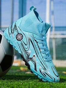 Nuevos zapatos de fútbol de verano para niños, zapatos de entrenamiento antideslizantes con clavos largos para niños y niñas estudiantes para uso en césped