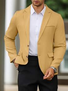 Calvornis Men's Business Casual Slim Fit Single Breasted Blazer