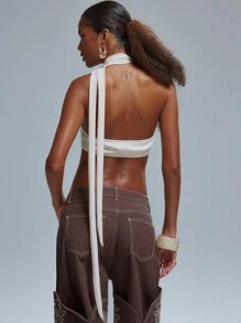 MUSERA Sexy Extreme Crop Strappy Neck Tie Halter Tank Top Summer Ibiza Going Out Tops