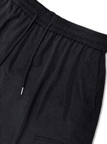 Manfinity Roughcore Loose Fit Men's Camo Print Flap Pocket Cargo Pants - Black - View 7