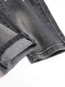 Manfinity LEGND Men's Casual Streetwear Ripped Jeans - Dark Grey - View 6