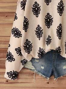 SHEIN LUNE Jersey de punto de unicolor estampado regular y casual para mujer, adecuado para Halloween, Año Nuevo, Día de San Valentín, Acción de Gracias, Navidad, Pascua, feriados nacionales, fiestas, Nochevieja, tallas grandes, otoño/invierno