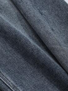 DAZY 女士水洗阔腿牛仔裤 - 藍色 - 查看 6