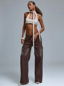 MUSERA Sexy Extreme Crop Strappy Neck Tie Halter Tank Top Summer Ibiza Going Out Tops
