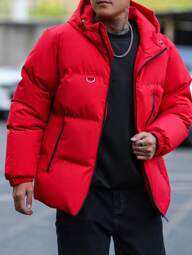 Manfinity Homme Herren einfarbiger, langärmeliger, locker sitzender, lässiger, gepolsterter Kapuzenmantel, Winter Ausgehmantel für Vater und Sohn, gesteppt, als Geschenk für Freunde, Ehemann, Freund, für den Herbst