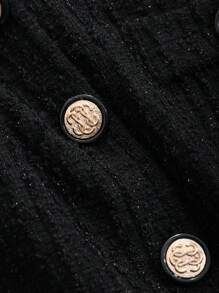 DAZY Women's Metal Single-Breasted Regular Jacket, New Autumn Collection - Black - View 7