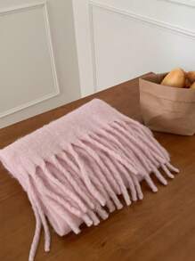 DAZY Khăn choàng tua rua thường ngày đa năng - Hồng - Xem 6