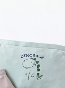 SHEIN 4pcs Cute Dinosaur Pattern Knitted Breathable Boxer Briefs For Boys