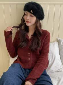 DAZY 秋冬休闲蝴蝶结装饰贝雷帽 - 黑色 - 查看 4