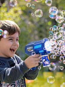 Teckwe Pistola de burbujas para niños con soluciones de burbujas, soplador de burbujas, juguete de verano, para exteriores, regalo de cumpleaños, regalos navideños, imprescindible para accesorios de campamento y vacaciones, suministros de campamento