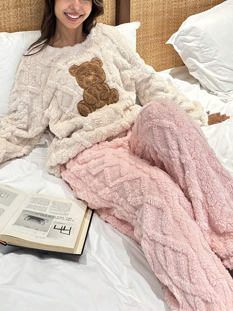 Ensemble Pyjama Fille Manches Longues – Robe + Pantalon Extensible Confortable Et Mignon Pour Enfant