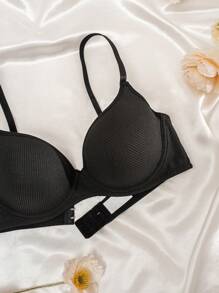 6 piezas de sujetadores sin costuras con cierre delantero ajustable y aros, sujetadores push up con tonos tierra para mujeres - Multicolor - Ver 5