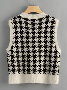 SHEIN Unity Women's Solid Color V-Neck Sleeveless Casual Knit Top - Apricot - View 2