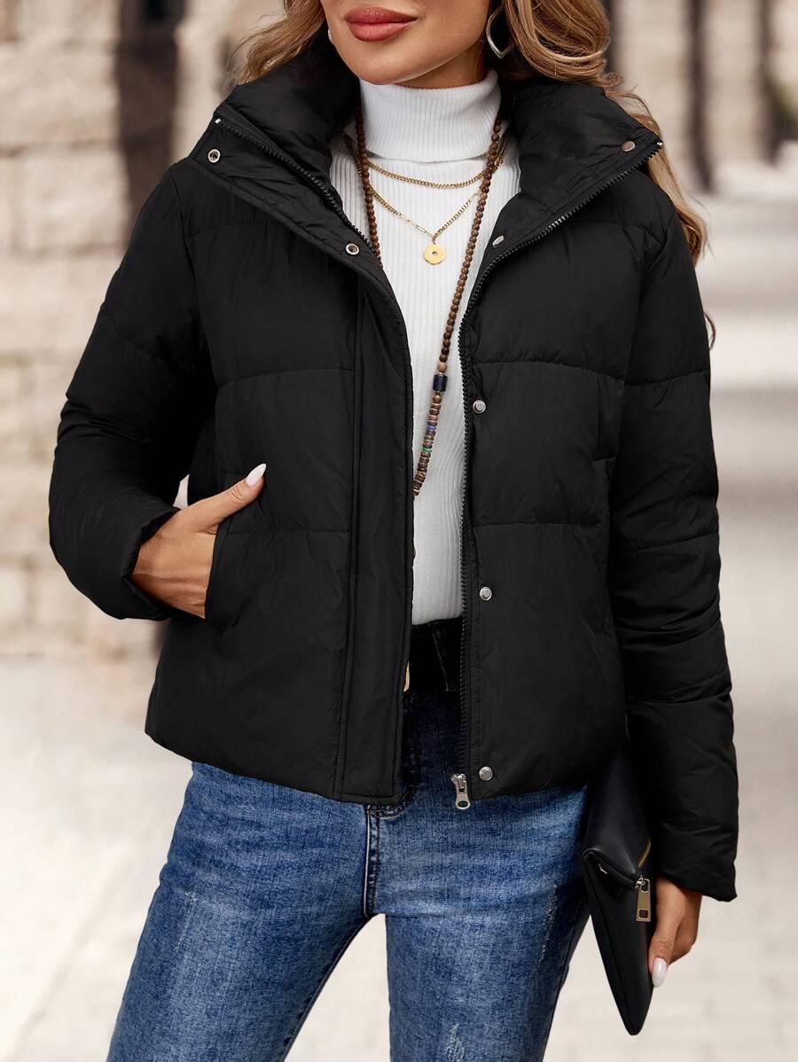 EMERY ROSE Women's Solid Color Long Sleeve  Coat