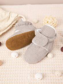 Giày bốt cổ ngắn chống trượt mềm mại và ấm áp cho trẻ sơ sinh, mùa đông - Màu Xám nhạt - Xem 6