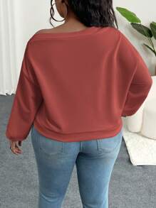 Slaydiva Sudadera con capucha con cuello asimétrico y botones de talla grande, elegante y casual, en color blanco sólido, para mujeres, otoño e invierno