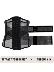Women's See-Through Mesh Belted Waist - Black - View 5