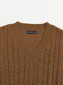 SHEIN Unity Solid V-Neck Sleeveless Minimalist Knit Top, Casual Everyday Wear