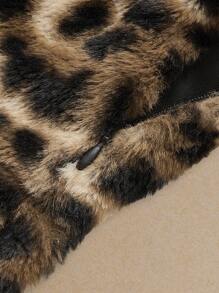 Poéselle 秋季新款动物豹纹抹胸连衣裙性感短款包臀连衣裙节日服装露肩连衣裙圣诞节返校节连衣裙秋季女装虎纹棕色连衣裙 - 咖啡 - 查看 3