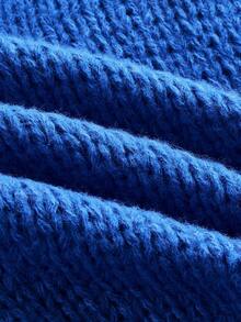 SHEIN Unity 女士 V 领无袖云朵图案休闲针织毛衣背心 - 藍色 - 查看 4