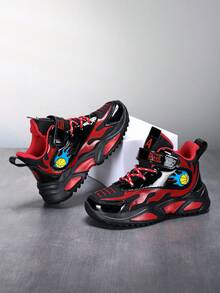 1 双休闲时尚踝部支撑轻便耐用儿童篮球鞋 - 紅色 - 查看 3