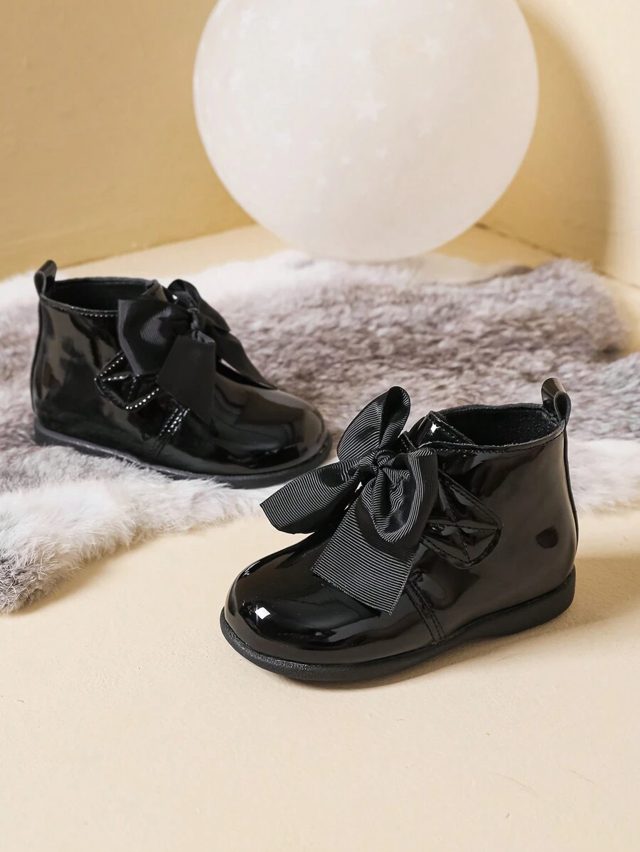 1 Pair Autumn Winter British Style Toddler Baby Soft Sole  Boots - Black - View 1