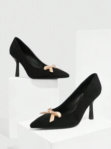 CUCCOO CHICEST Ladies Bow Decor Fashion High Heels New Year Holiday - Black - View 1