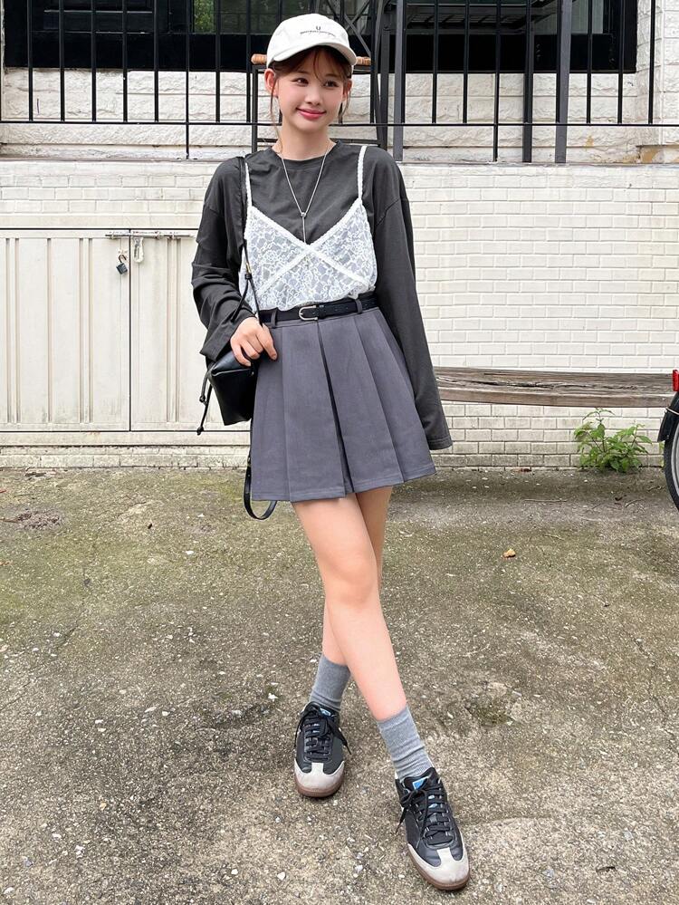Women's Lace Patchwork 2 In 1 Winter T-Shirt Sheer,Fall Clothes