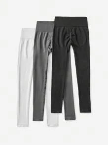 SHEIN Sport Studio 3pcs Seamless High Elasticity Sports Leggings